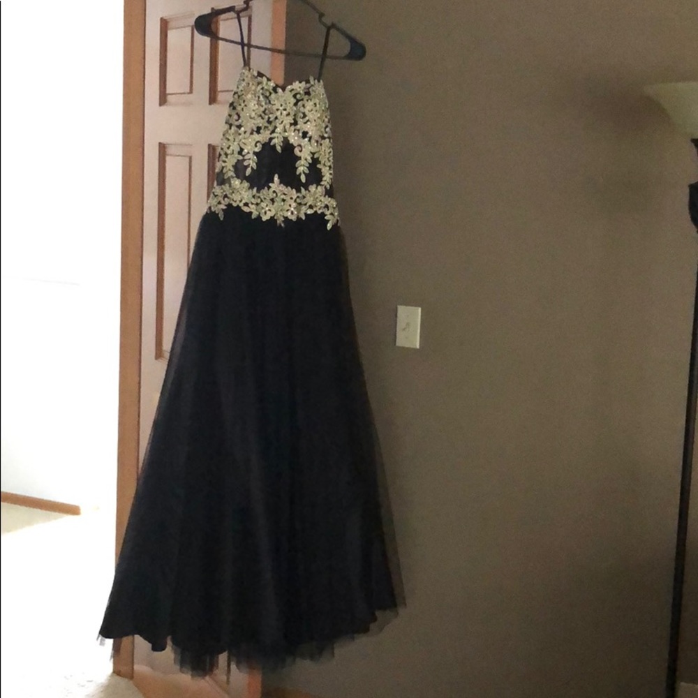 Prom dress- black and gold